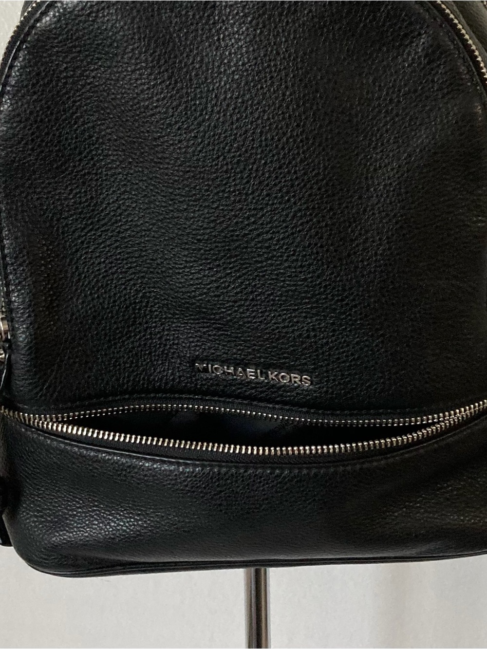 Michael Kors Rhea Black Pebble Leather Backpack - Picture 5 of 7